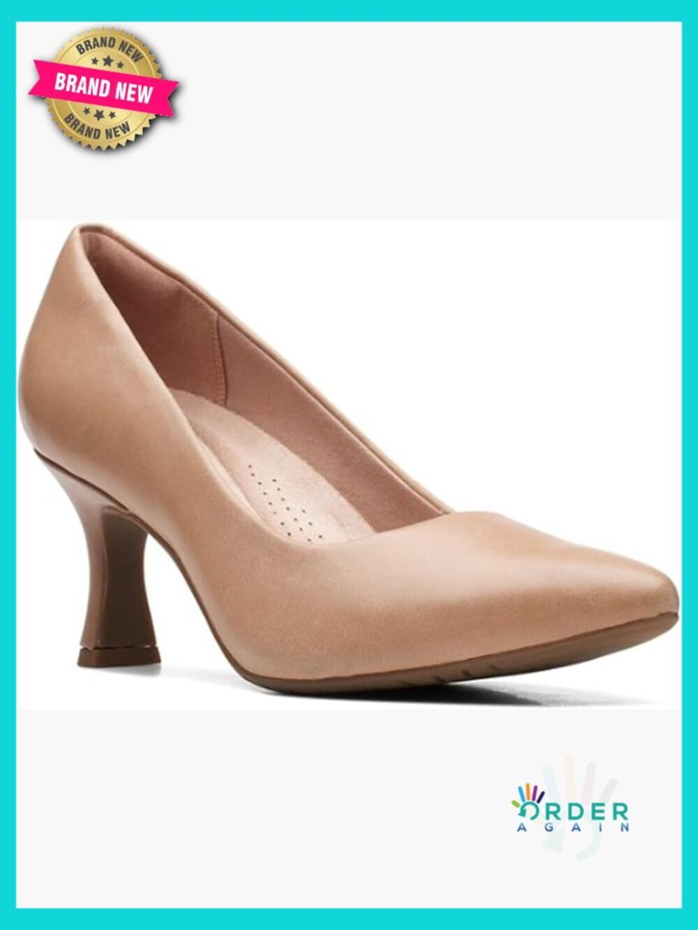 Classic Leather Kitten Heel Pumps Comfort Cushioned Footbed Casual Dress Shoes